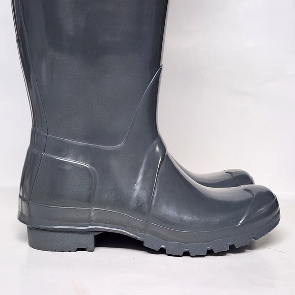 Hunter Tall Rain-boots in Gray Gloss Size US 5F, 6M EU 37 - Picture 4 of 8
